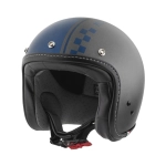 CASCO JET GUZZI CHESS COLOR PLATA/AZUL