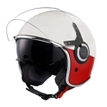 CASCO JET VESPA VJ COLOR BLANCO/ROJO