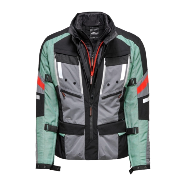 CHAQUETA TOURING GUZZI ADVENTURE VERDE Y GRIS