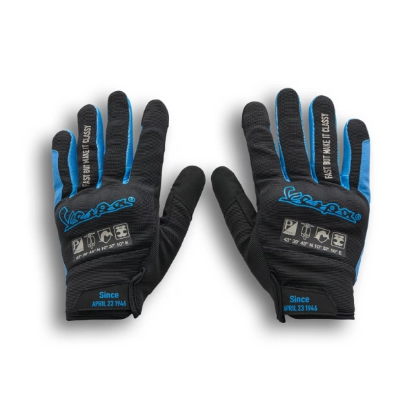 GUANTES VESPA DEC NEGRO/AZUL