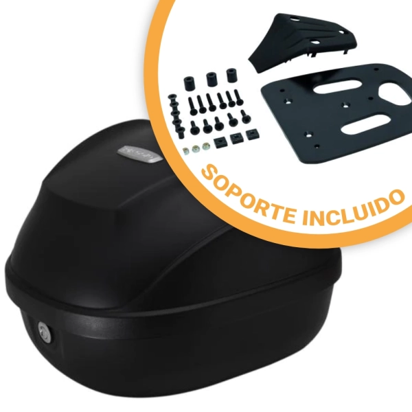 PACK BAÚL 32L NEGRO INYECTADO PIAGGIO LIBERTY + SOPORTE